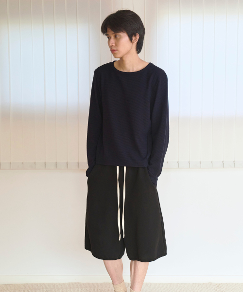 Cotton bermuda easy shorts - BLACK