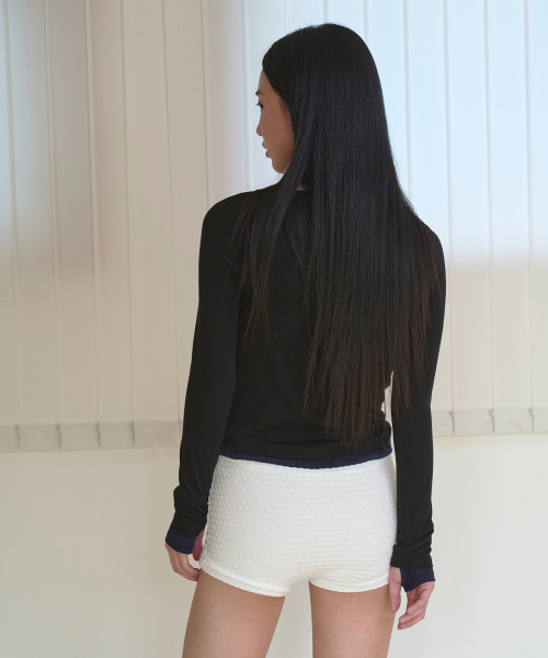 Light slim micro shorts -WHITE