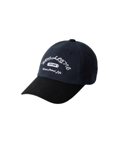 Contrast lettering ball cap - NAVY