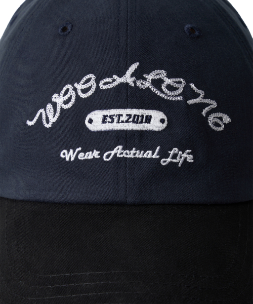 Contrast lettering ball cap - NAVY