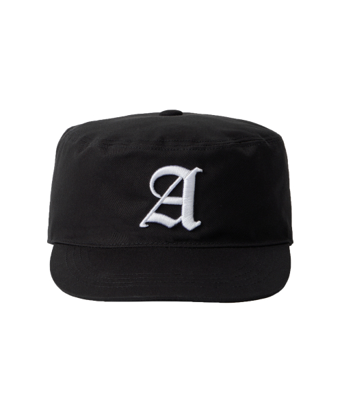 Slogan pill box cap -BLACK