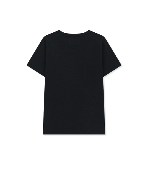 LABEL DETAIL SLIM FIT TOP IN BLACK
