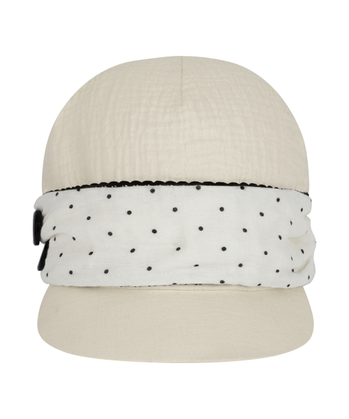 DOT BUTTON NEWSBOY CAP IVORY