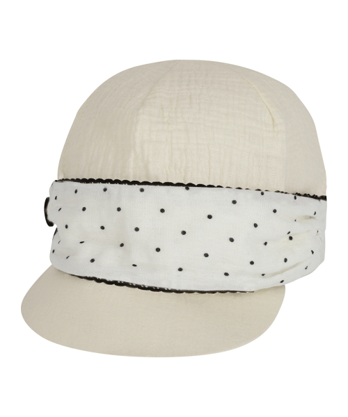 DOT BUTTON NEWSBOY CAP IVORY