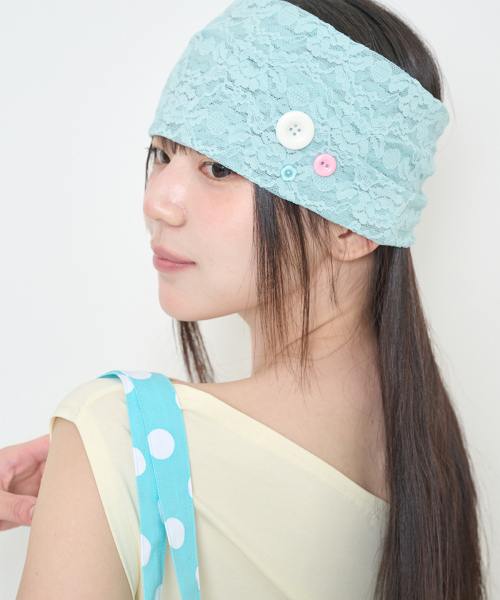 TWO-WAY LACE HAIRBAND MINT