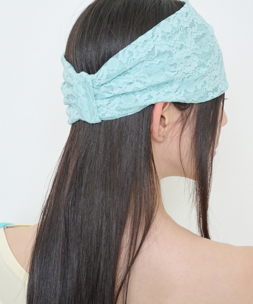 TWO-WAY LACE HAIRBAND MINT