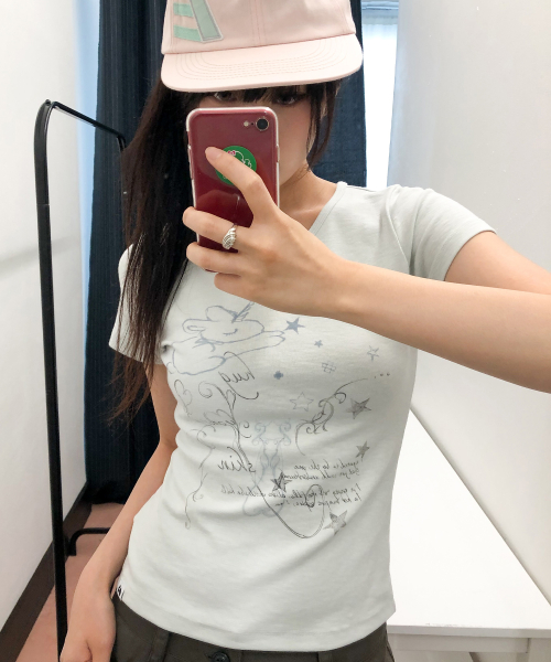 Unicorn drawing T (Blue)