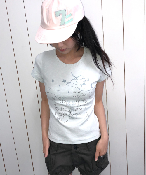 Unicorn drawing T (Blue)