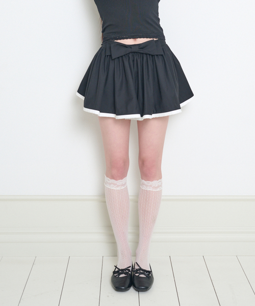 BOW PUMPKIN SKIRT PANTS BLACK