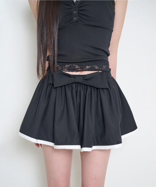 BOW PUMPKIN SKIRT PANTS BLACK