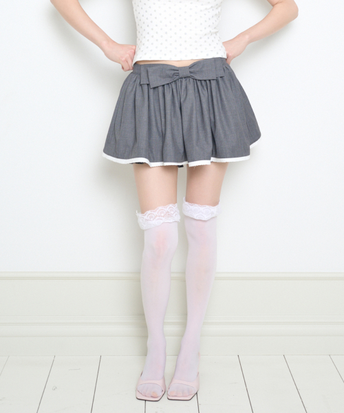 BOW PUMPKIN SKIRT PANTS CHARCOAL