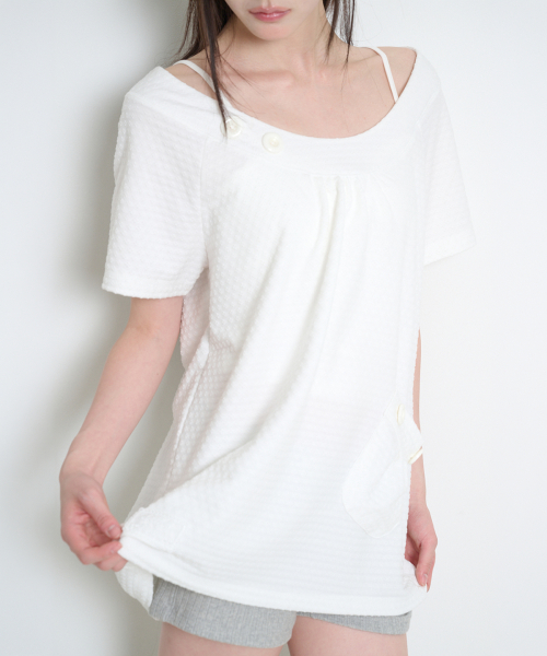 POCKET BUTTON T-SHIRT WHITE