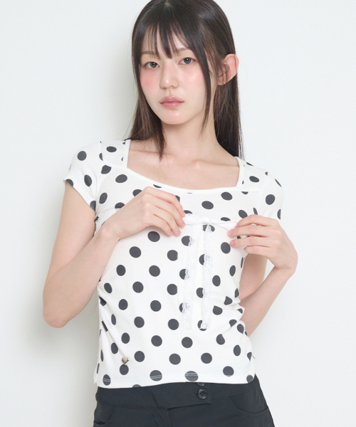 PATTERN POINT TOP DOT WHITE