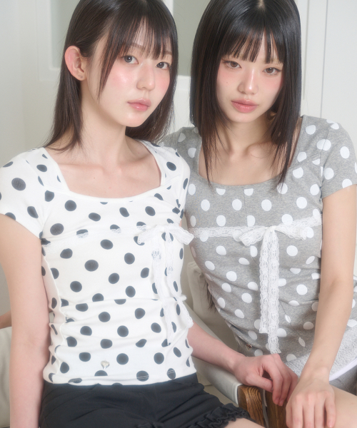 PATTERN POINT TOP DOT WHITE