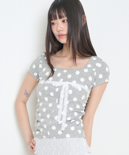 PATTERN POINT TOP DOT MELANGE
