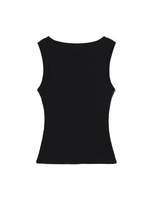 ROCKY WAFFLE SLEEVELESS TOP 2.0 (BLACK)