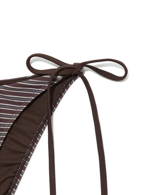 G ENCORE STRIPE BIKINI BOTTOM (BROWN STRIPE)