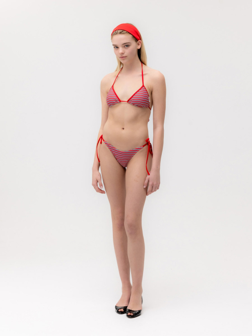 G ENCORE STRIPE BIKINI BOTTOM (RED STRIPE)