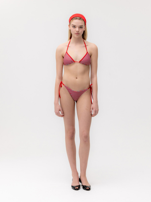 G ENCORE STRIPE BIKINI TOP (RED STRIPE)