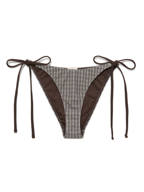 G GINGHAM BIKINI BOTTOM (BROWN)