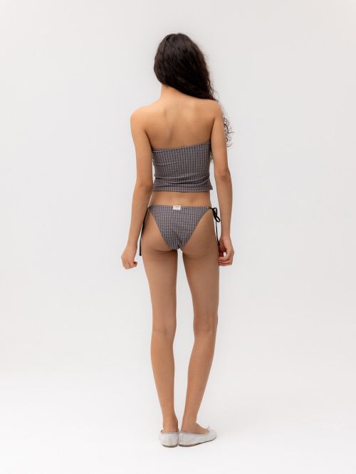 G GINGHAM BIKINI BOTTOM (BROWN)