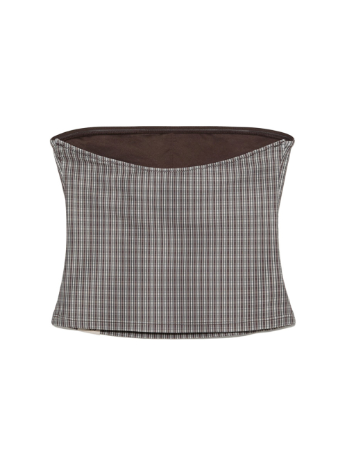 G GINGHAM BANDEAU (BROWN)