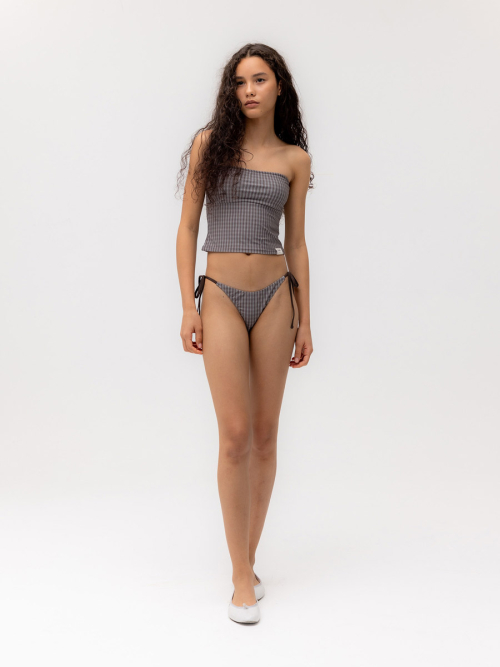 G GINGHAM BANDEAU (BROWN)