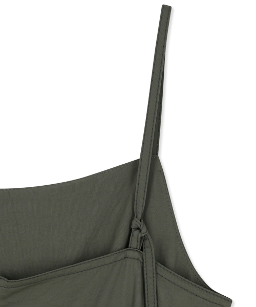 SLEEVELESS WRAP DRESS IN KHAKI