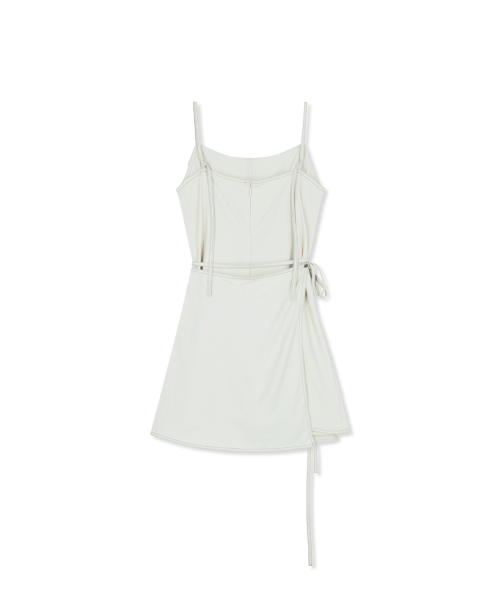 SLEEVELESS WRAP DRESS IN CREAM