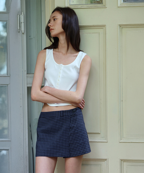 Natural Layered Wrap Skirt Pants_Navy_2colors