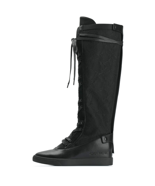 [X ODOR] Lace Ribbon Rain Boots