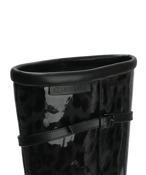 [X ODOR] Glossy Leopard Rain Boots
