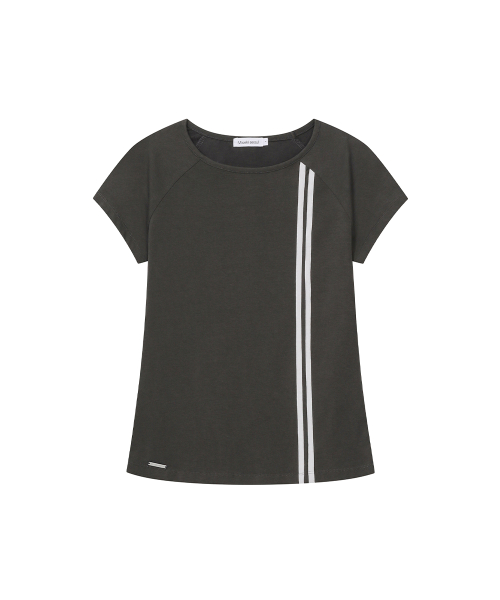 Double tape short sleeve CHARCOAL