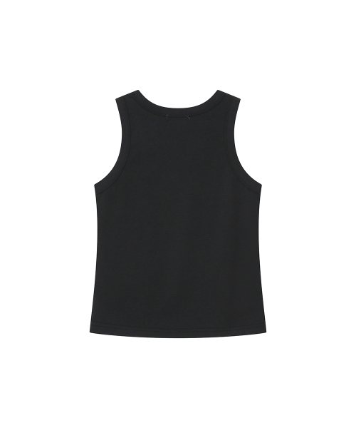 Photo album graphic sleeveless BLACK