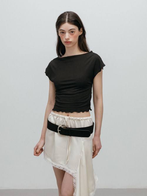 SOFT DRAPE T-SHIRT / BLACK