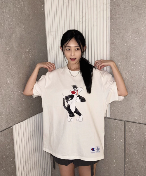 챔피온 X 루니툰즈 반팔 티셔츠 실베스터 White