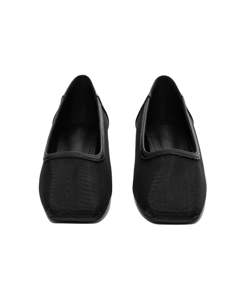 [YOON SOAP X DEINET] MESH WEDGE HEELS IN BLACK