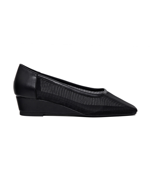 [YOON SOAP X DEINET] MESH WEDGE HEELS IN BLACK