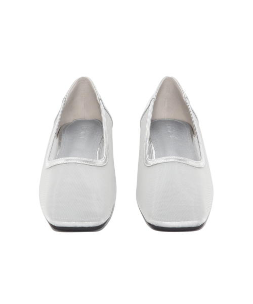 [YOON SOAP X DEINET] MESH WEDGE HEELS IN SILVER