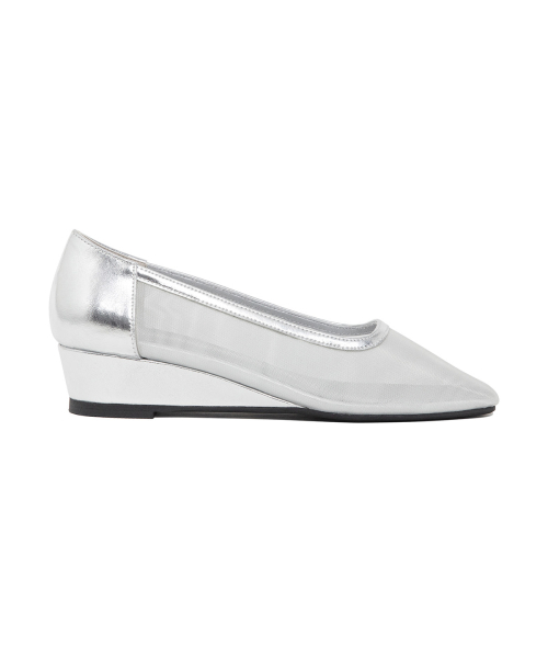 [YOON SOAP X DEINET] MESH WEDGE HEELS IN SILVER