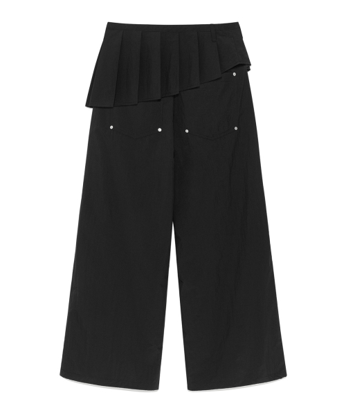 [YOON SOAP X DEINET] SKIRT LAYERED PANTS IN BLACK