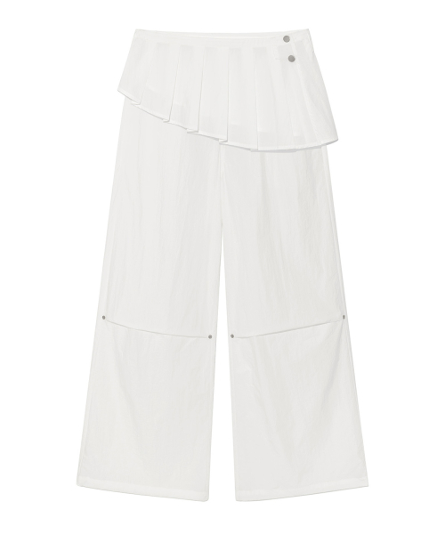 [YOON SOAP X DEINET] SKIRT LAYERED PANTS IN WHITE