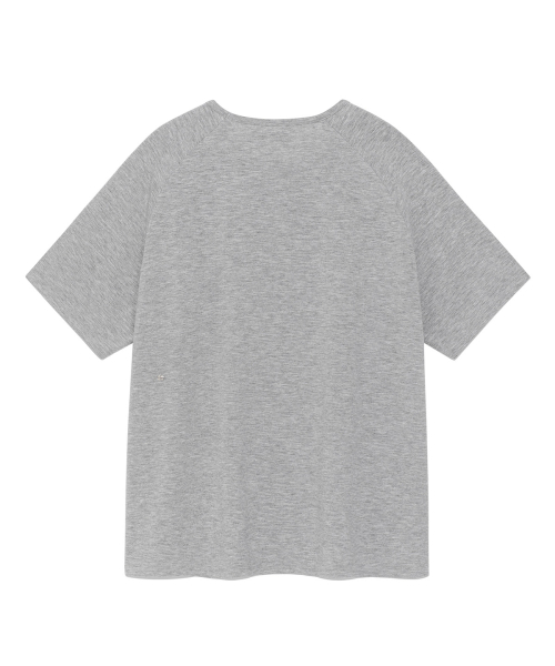 [YOON SOAP X DEINET] BUTTON DETAIL T-SHIRT IN GREY