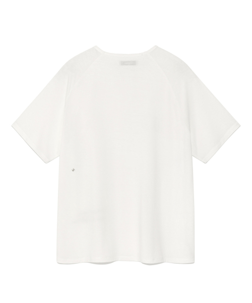 [YOON SOAP X DEINET] BUTTON DETAIL T-SHIRT IN WHITE