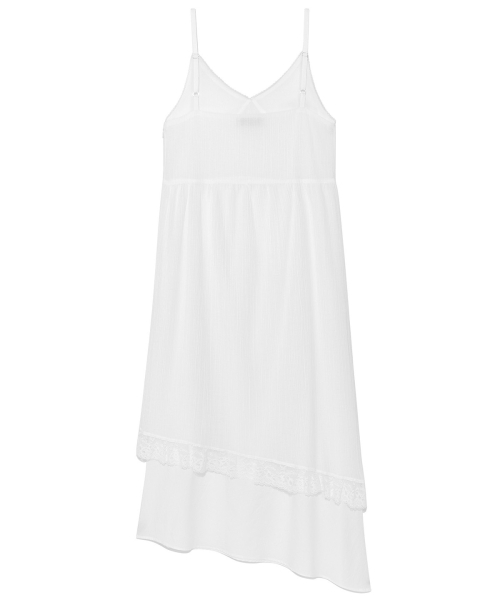 [YOON SOAP X DEINET] LACE SHIRRED DRESS IN WHITE