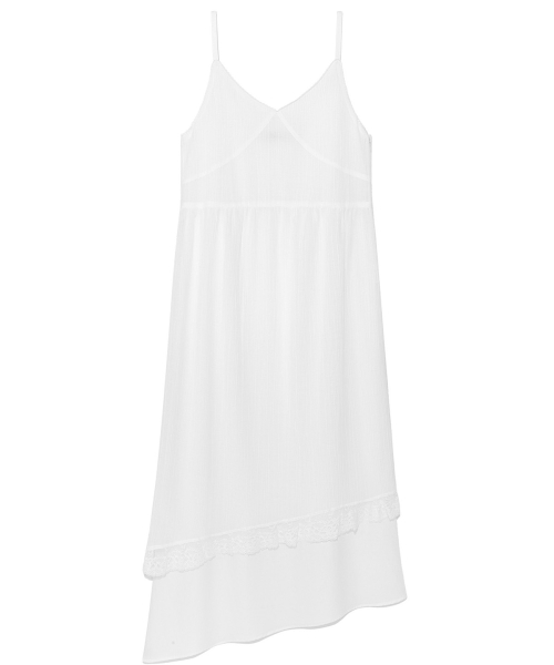 [YOON SOAP X DEINET] LACE SHIRRED DRESS IN WHITE