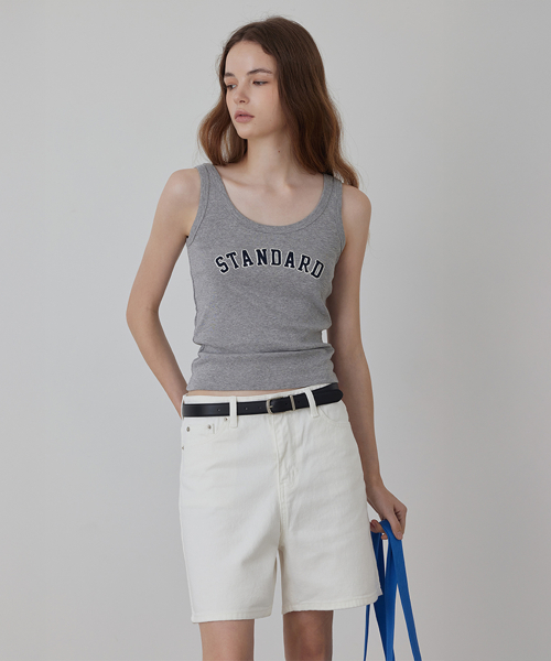 Standard Embroidery Sleeveless_TOP_Cream