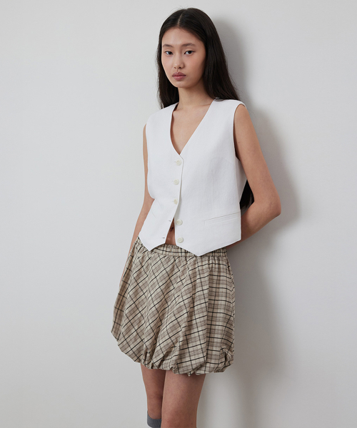 Natural Linen Buckle Summer Vest