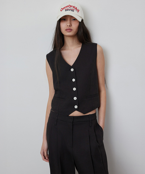 Natural Linen Buckle Summer Vest