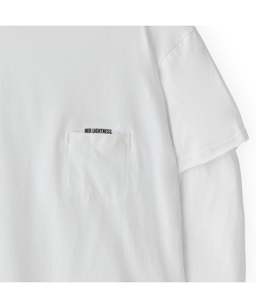 Pocket longsleeve LS tee / col white